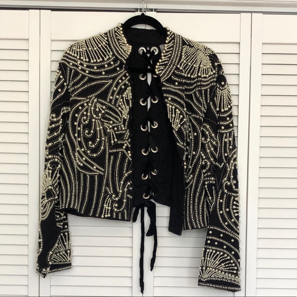 Asos Pearl Beaded Jacket